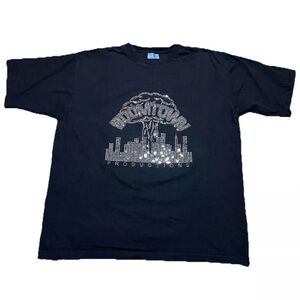Russo Wear Rare BOOMTOWN PRODUCTIONS Rhinestone TShirt Short Sleeve Vintage 80s